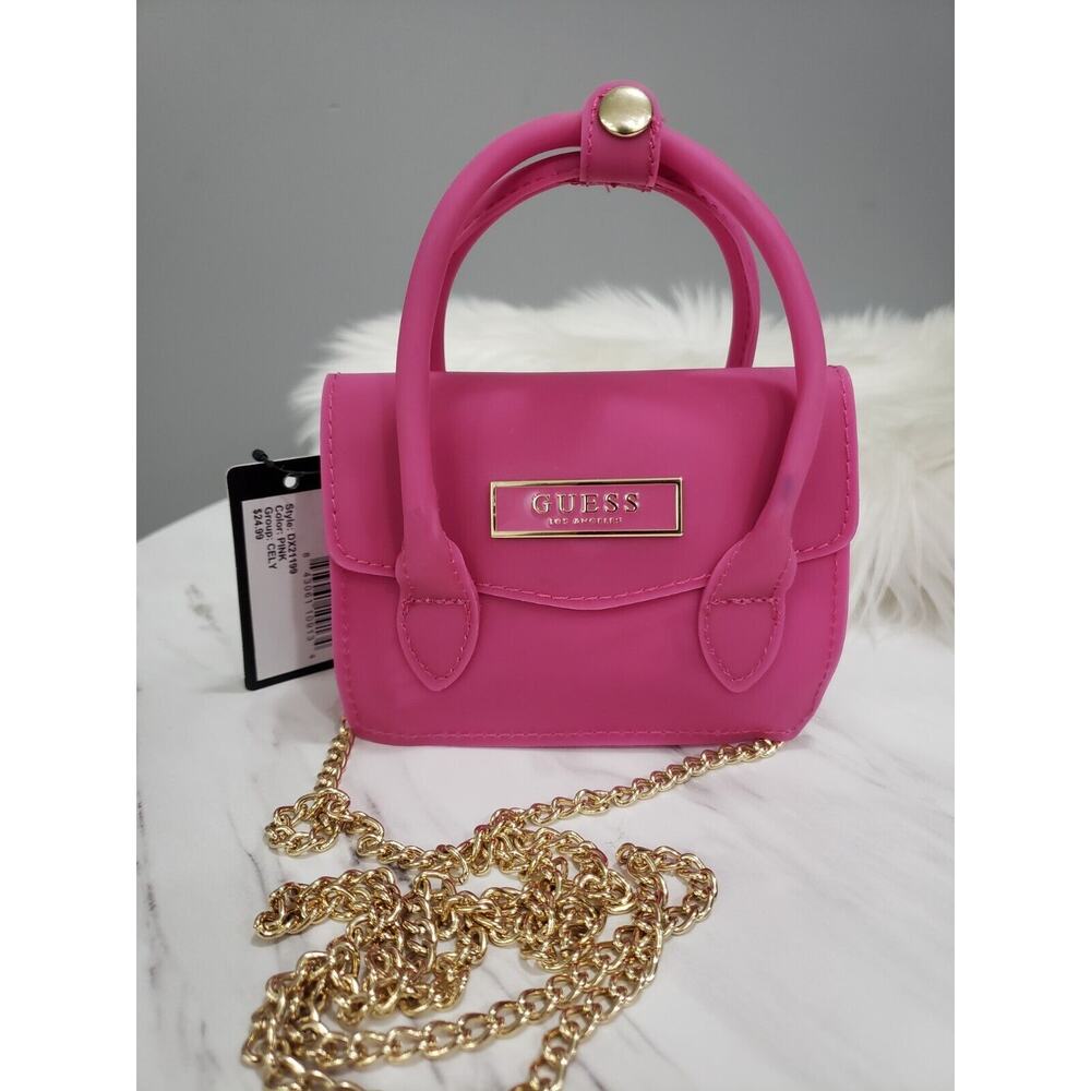 NEW‎ MINI micro y2k Guess hot pink gold Crossbody purse bag